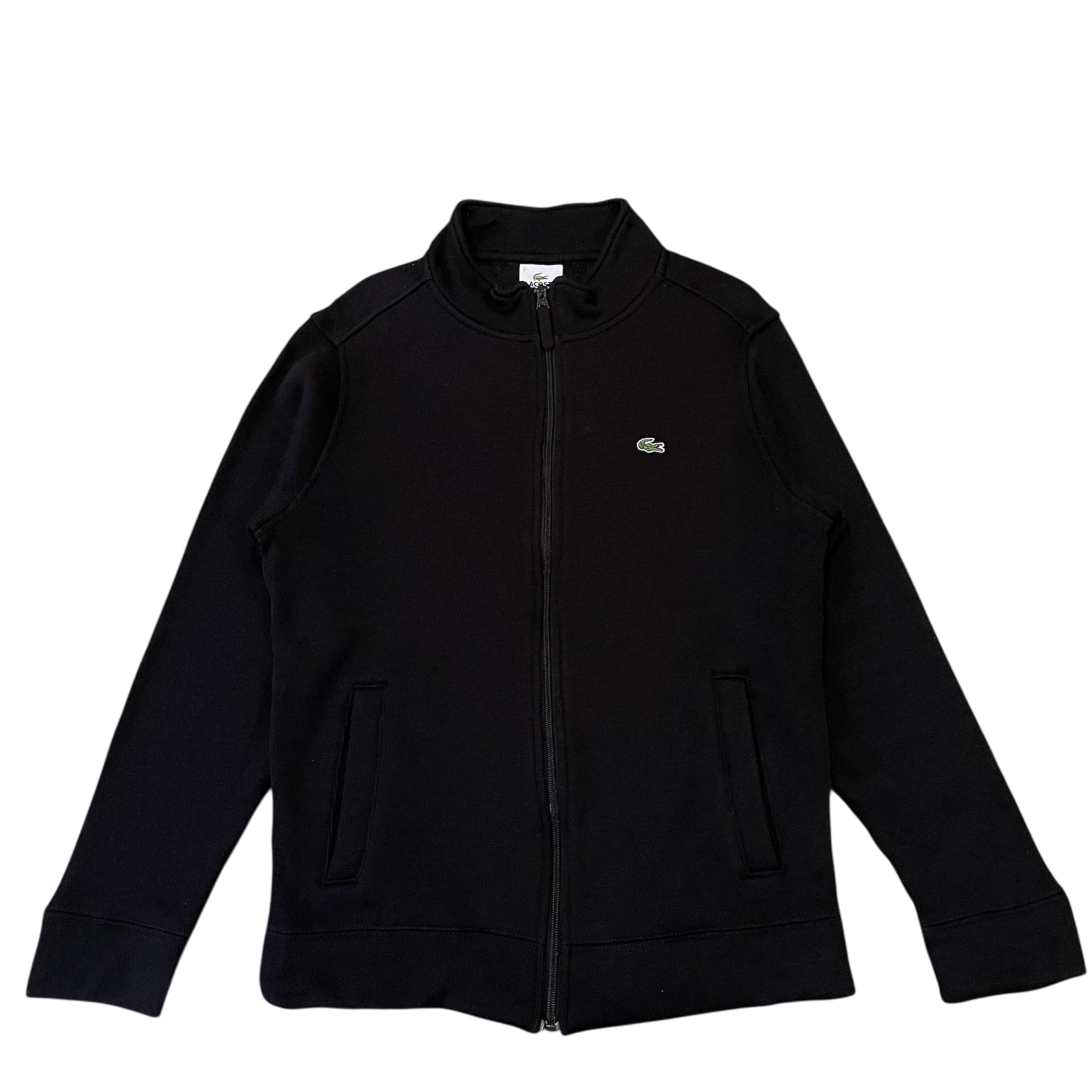 Vintage Lacoste Sport Full Zip Knit Jacket Black Made in Japan