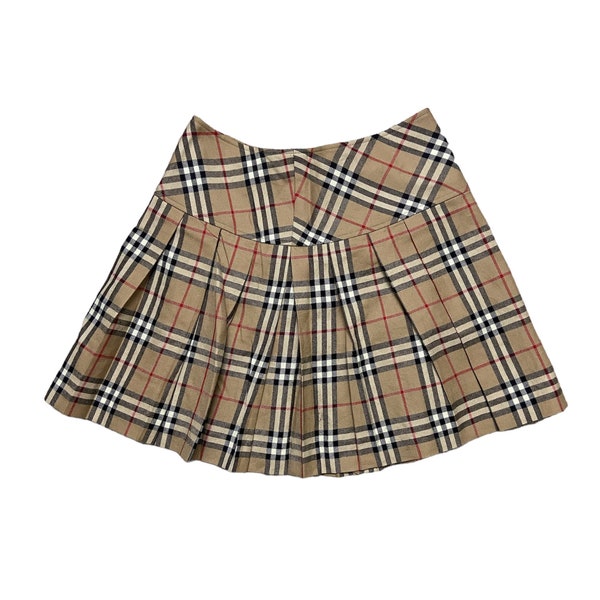 Burberry Nova Check Pleats Mini Skirt