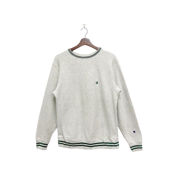 新しく着き 90s Vintage Champion Etsy - M Size Grey Sweatshirt Weave Reverse トップス