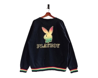 Vintage Playboy Rasta Big Logo Embroidered Crewneck Sweatshirt