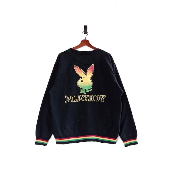 Vintage Playboy Rasta Big Logo Embroidered Crewneck Sweatshirt