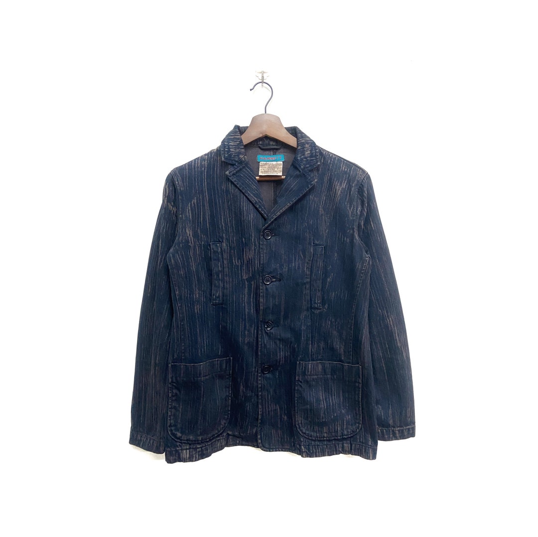 Rare!!!katherine Hamnett London Striped Denim Jacket - Etsy