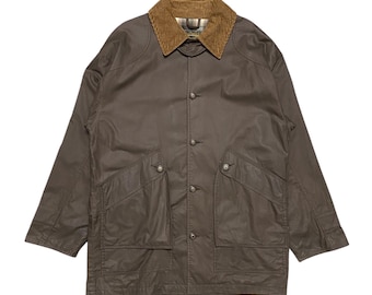 Vintage 90's Eddie Bauer Men Beige WOOL Lined MOUNTAIN PARKA Coat