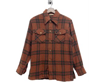 Vintage Wools Blend Flannel Button Downs Checked