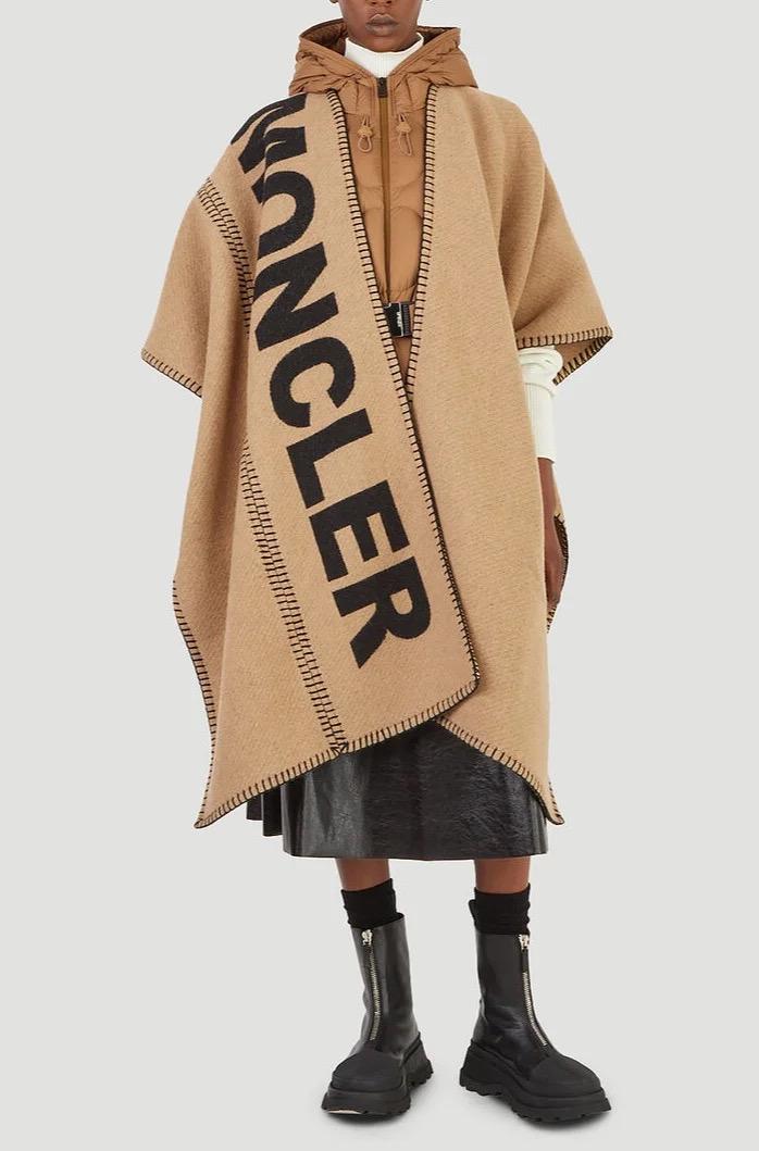 MONCLER MANTELLA Logo Wool Cape Poncho - Etsy
