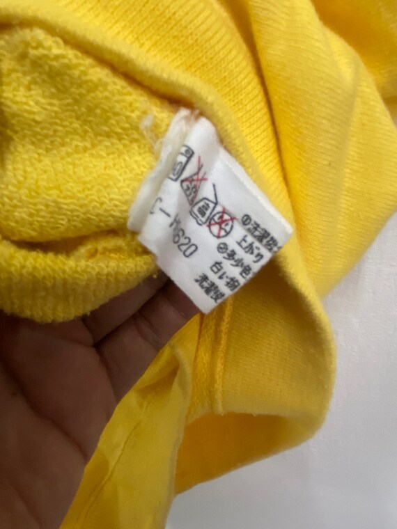 Vintage 80s Ellesse Crewneck Sweatshirt Yellow Si… - image 7
