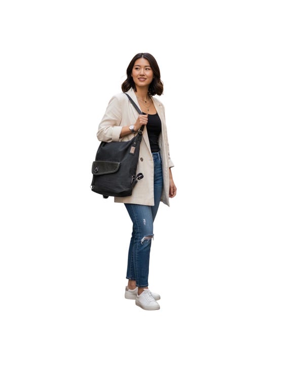 convertible backpack hobo bag leather zipper top Black – Shoulder, & Crossbody 1 Money Pocket Convertible Leather Backpack Purse –