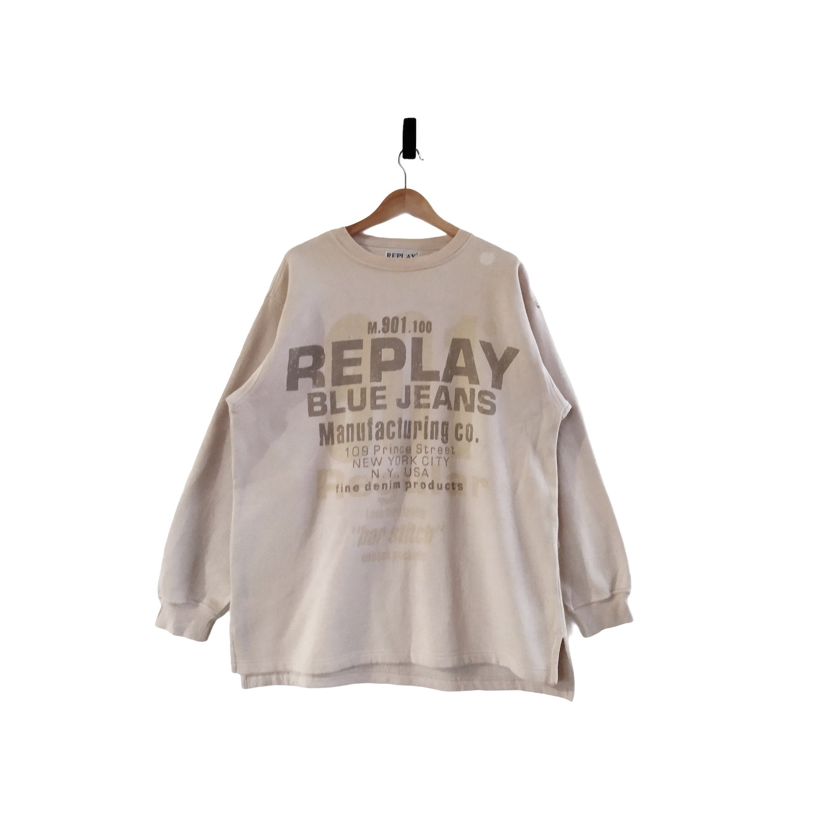 Vintage Replay Oversized Crewneck Pullover Sweatshirt - Etsy