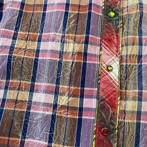 Multicolor Patchwork Plaid Flannel-Style Shirt | … - image 11