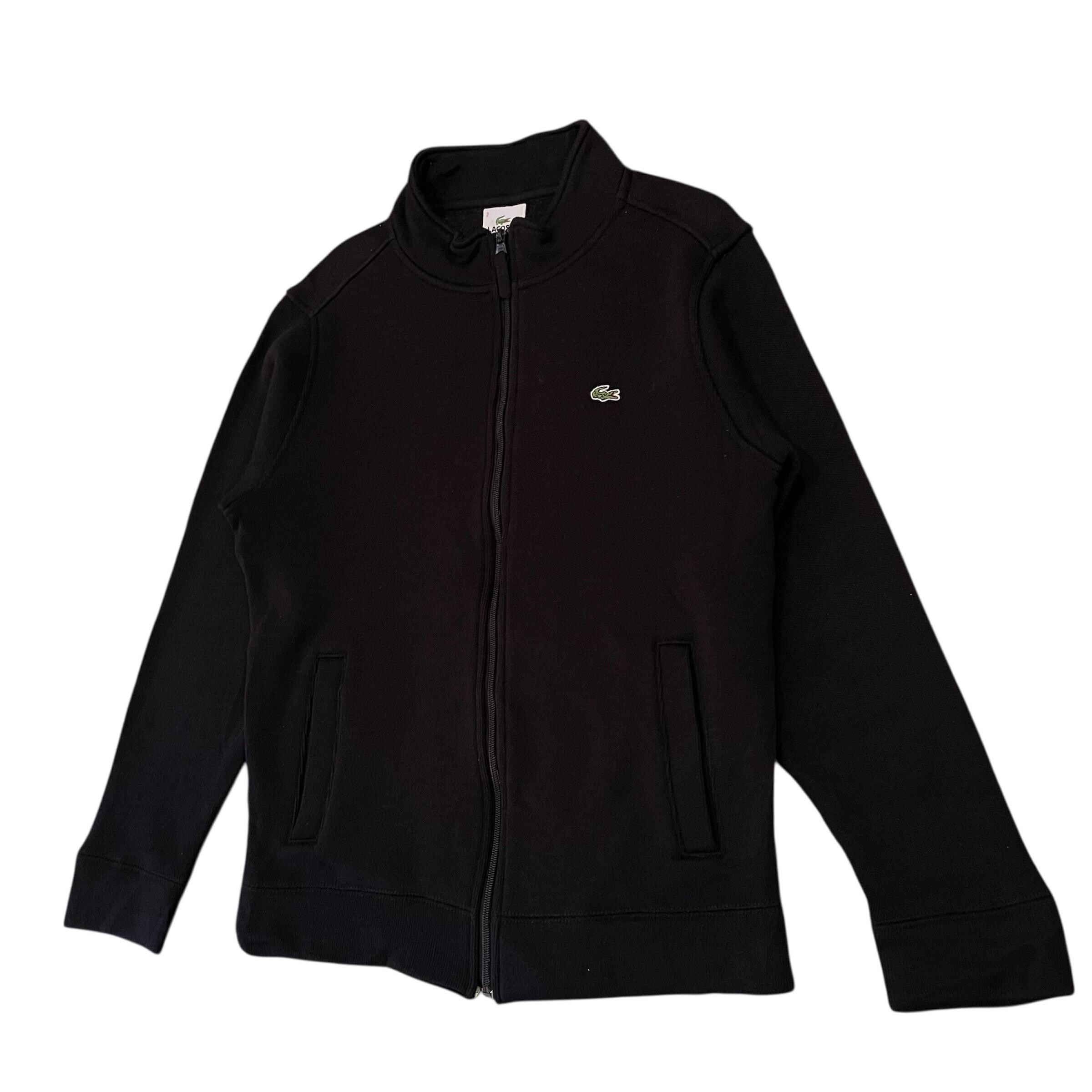 LEONARD ブラックジャケット ロゴ入り金糸サイズL Vintage Lacoste Sport Full Zip Knit Jacket Black Made in Japan