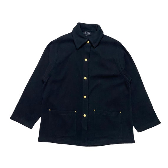 Vintage Gucci Gold Snap Button Fleece Jacket - Etsy