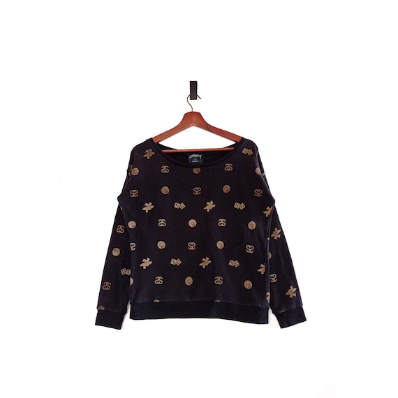 Stussy All Over Print Crewneck Pullover Sweatshirt