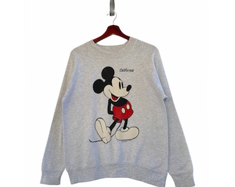 Vintage Famous Mickey Mouse Double Side Print Crewneck Sweatshirt