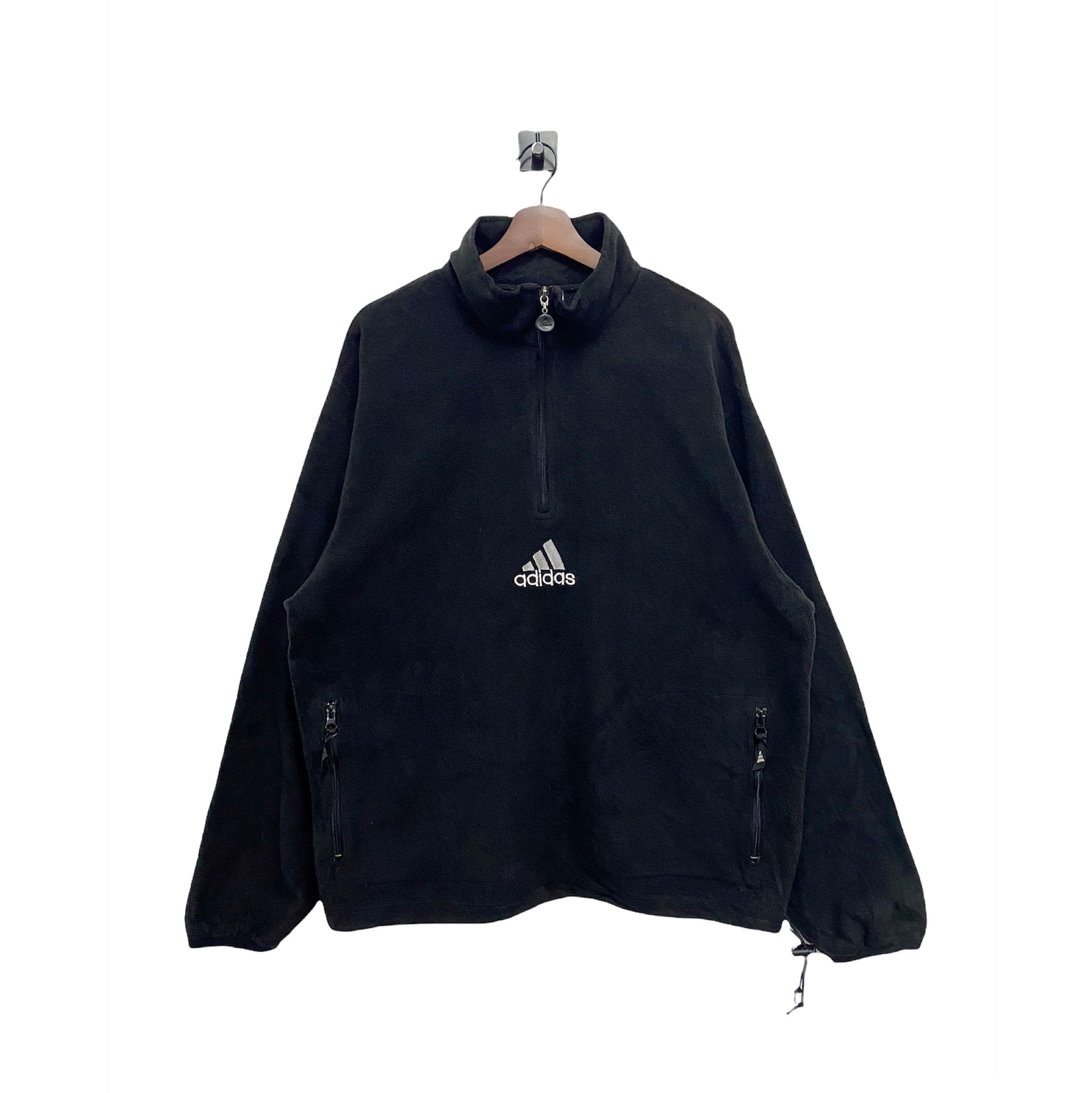 Vintage Adidas Equipment Center Logo Oversized Halfzip Fleece Size M Vintage Adidas Equipment Center Logo Oversized Halfzip Fleece Size M
