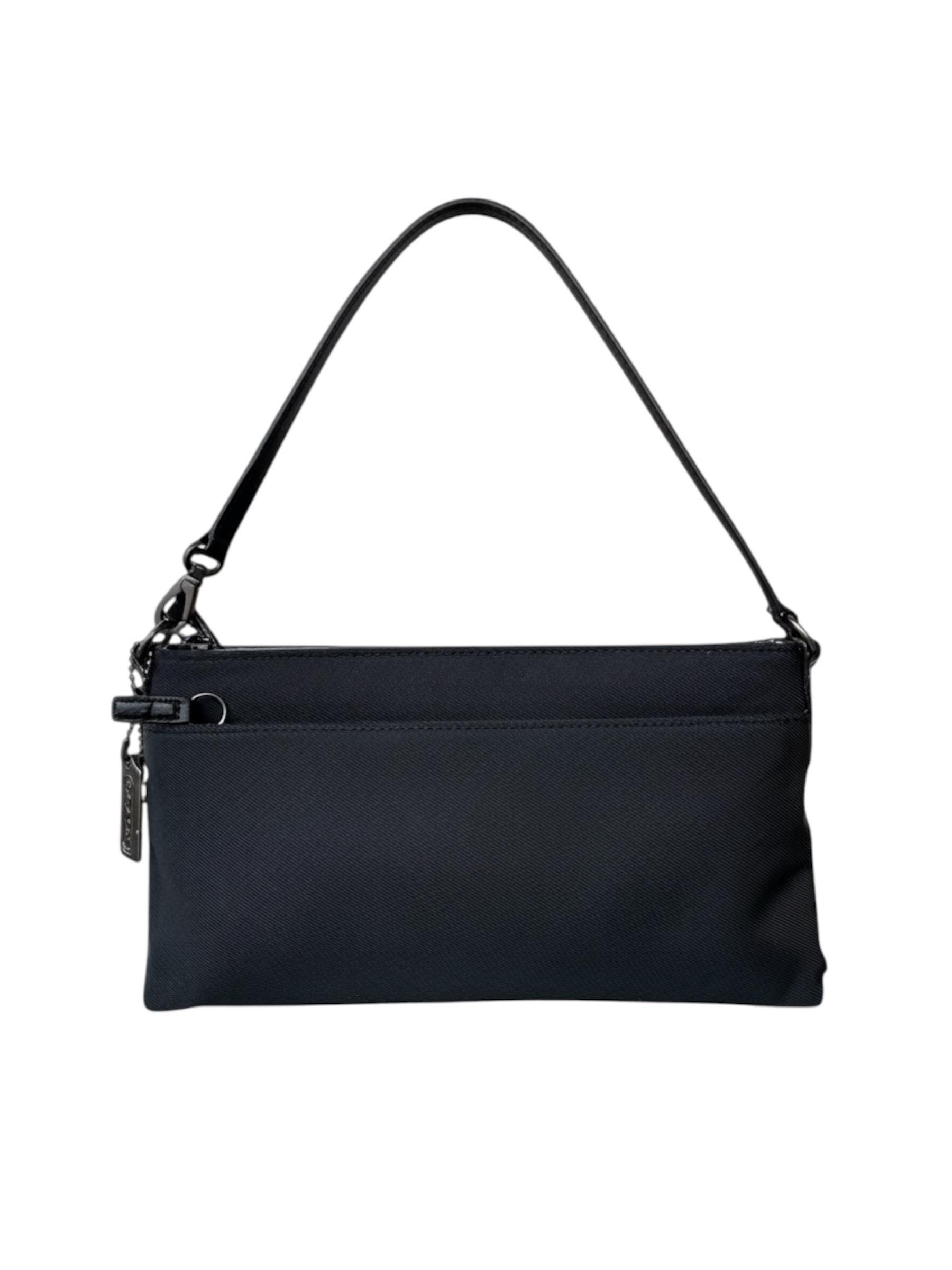 Y2K Coach Mercer Demi Gunmetal Jet Black Nylon Convertible 