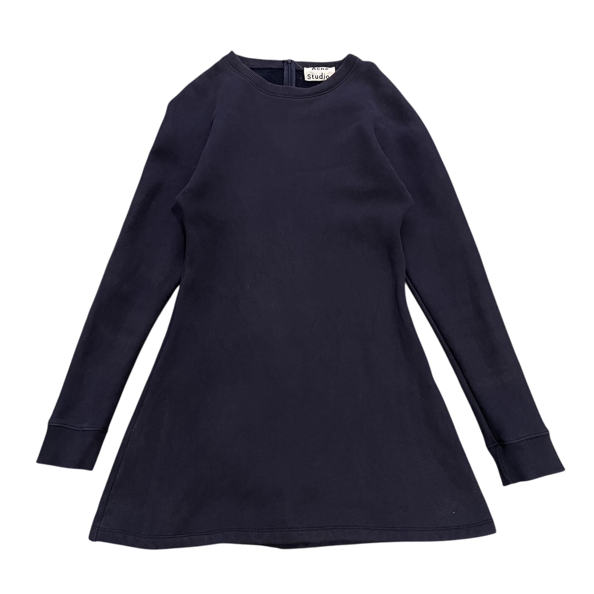 ワンピース acne studios Acne Studios AW14 WORD FLEECE DRESS | Navy Blue Sweatshirt Mini
