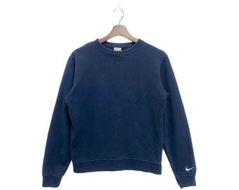 Vintage Y2K Nike Swoosh Crewneck Sweatshirt Navy Blue Size L