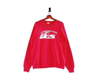 Vintage 90s Jerzees Construction Inc Crewneck Pullover Sweatshirt