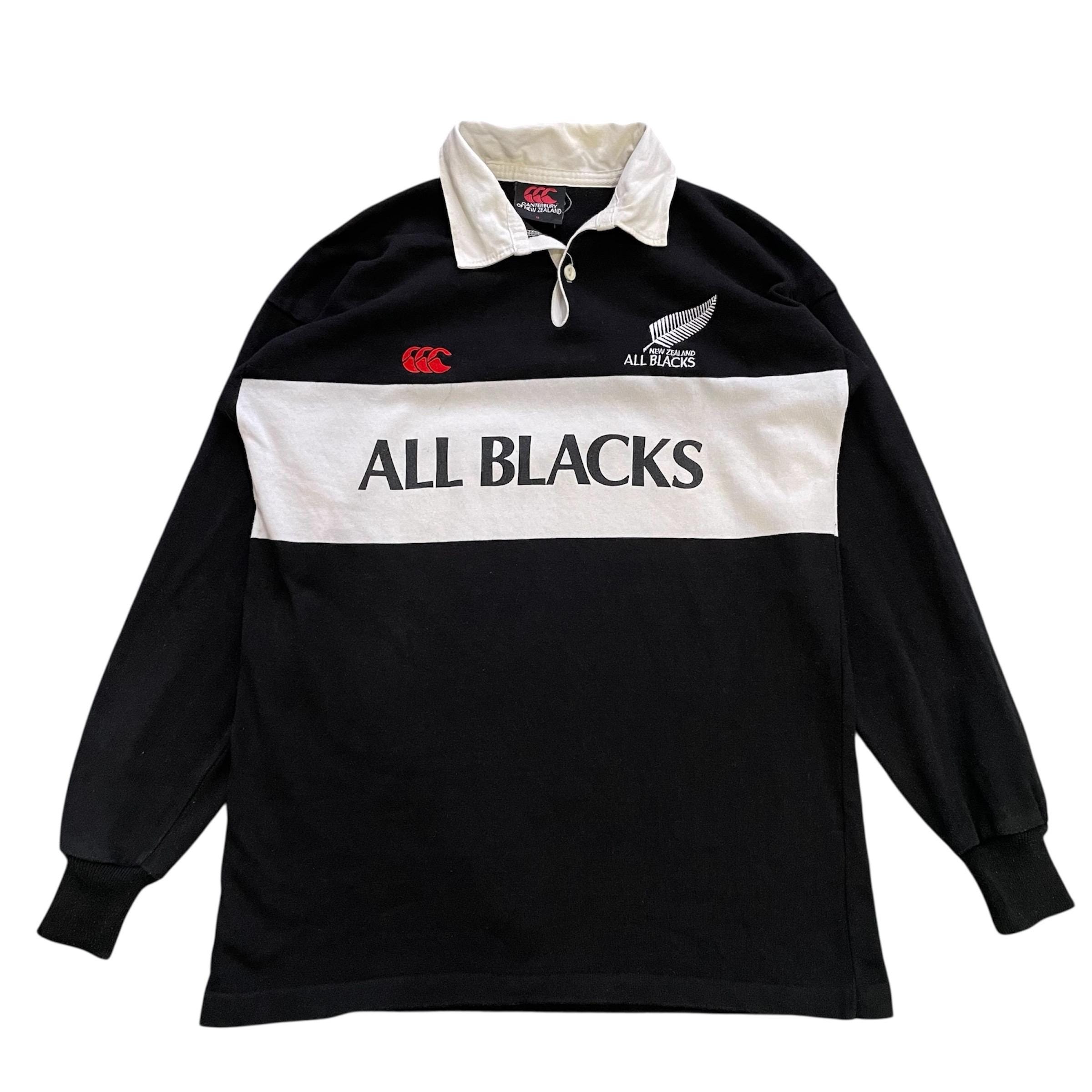 VINTAGE 90s Canterbury All Blacks Rugby Shirt | Long Sleeve | Made