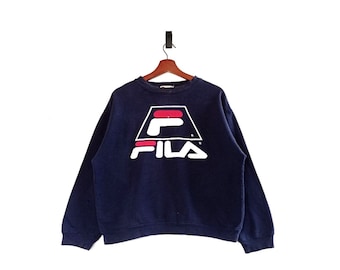 Vintage Fila Big Logo Crewneck Sweatshirt gemaakt in De Verenigde Staten