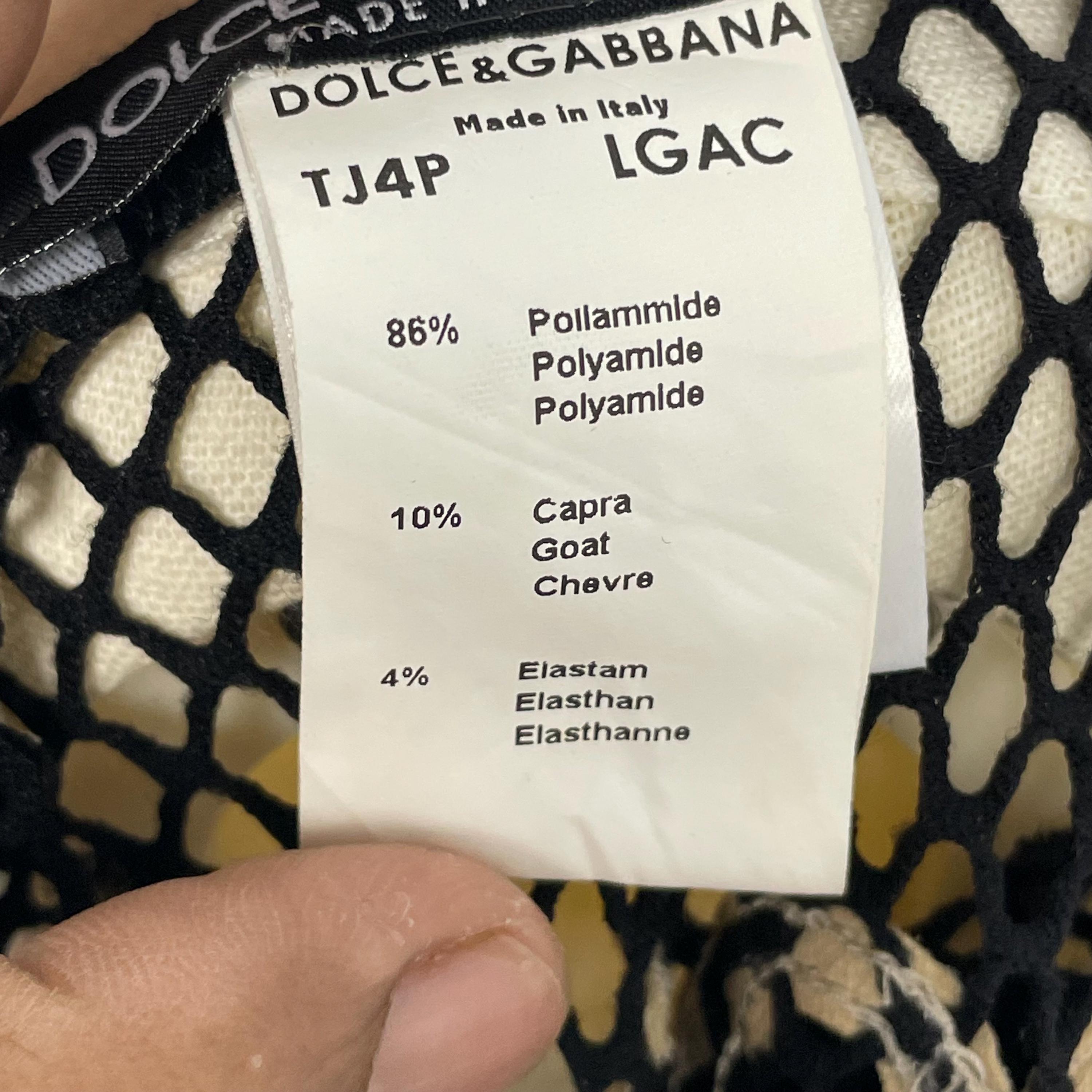Authentic Dolce Gabbana Mesh Tank Top - Leather Logo & Back