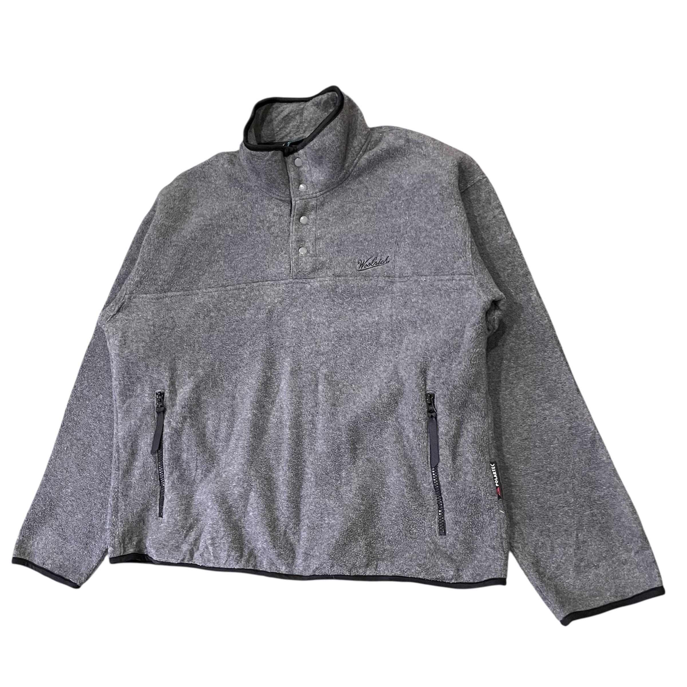 Vintage Woolrich Polartec Fleece Pullover Gray Snap-t Neck Made in