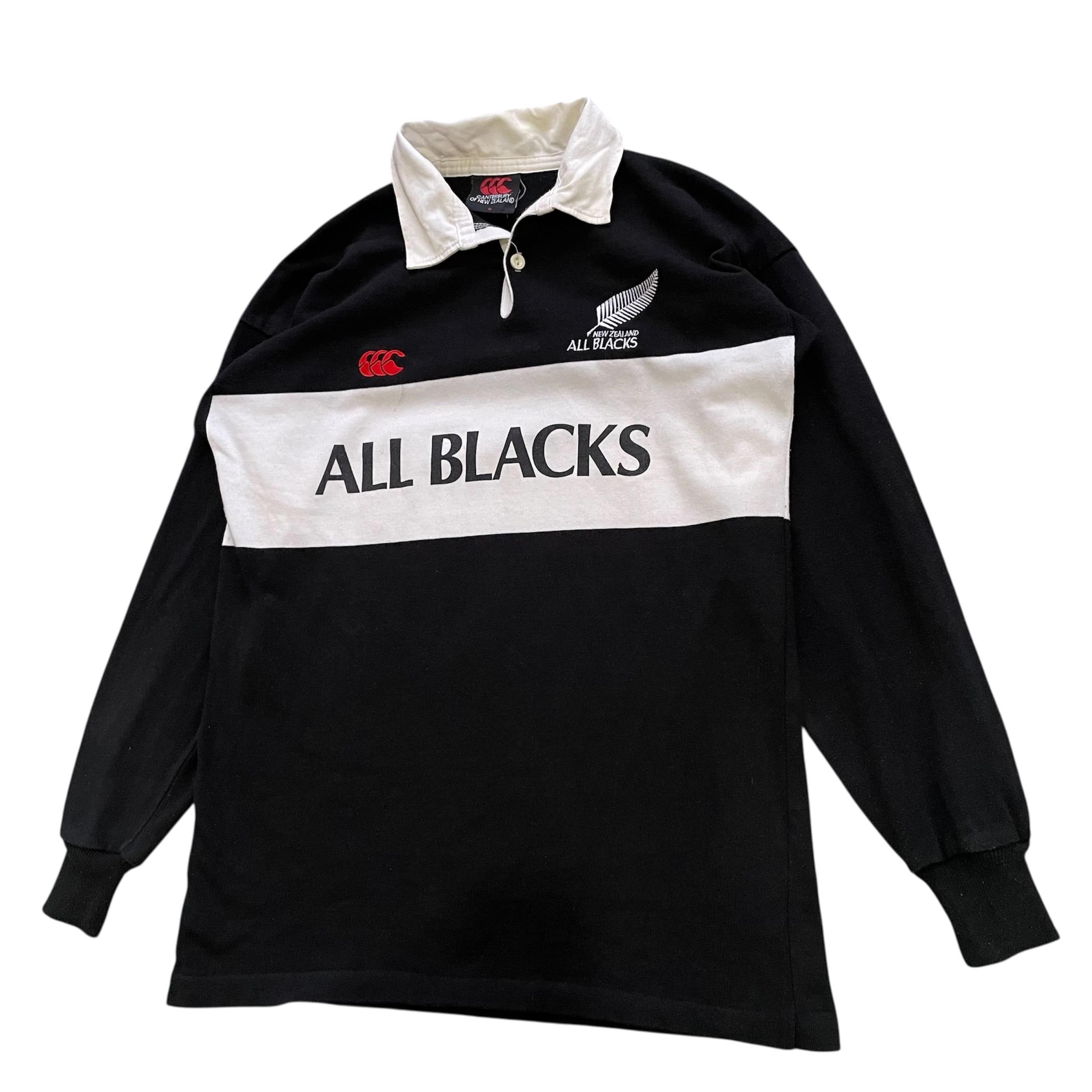VINTAGE 90s Canterbury All Blacks Rugby Shirt | Long Sleeve | Made