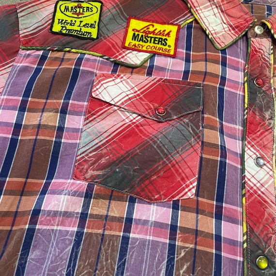 Multicolor Patchwork Plaid Flannel-Style Shirt | … - image 6