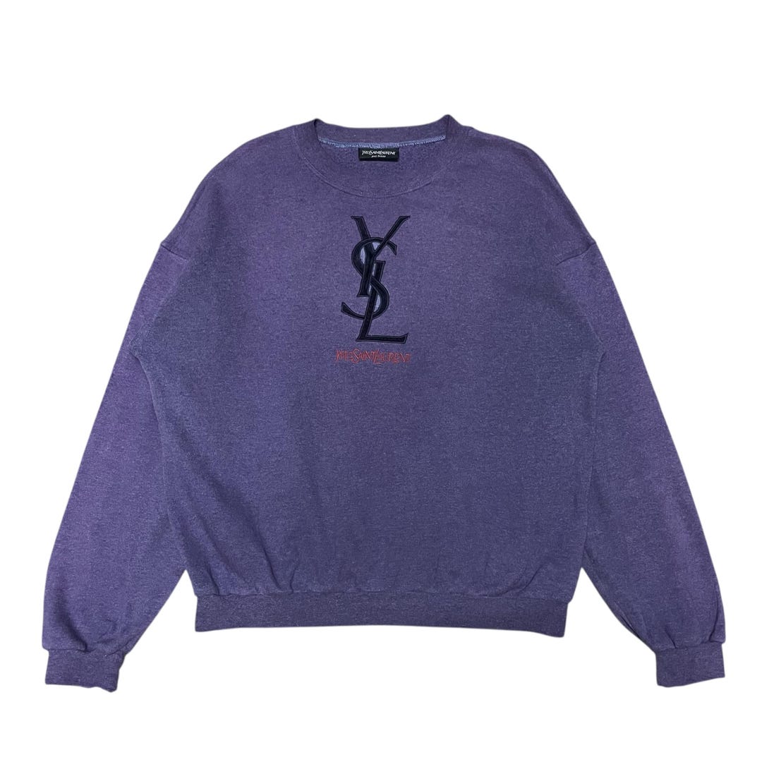 Vintage 90s Yves Saint Laurent Big Logo Sweatshirt Size S - Etsy