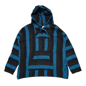 Vintage Baja Mexico Striped Hoodie Size XL