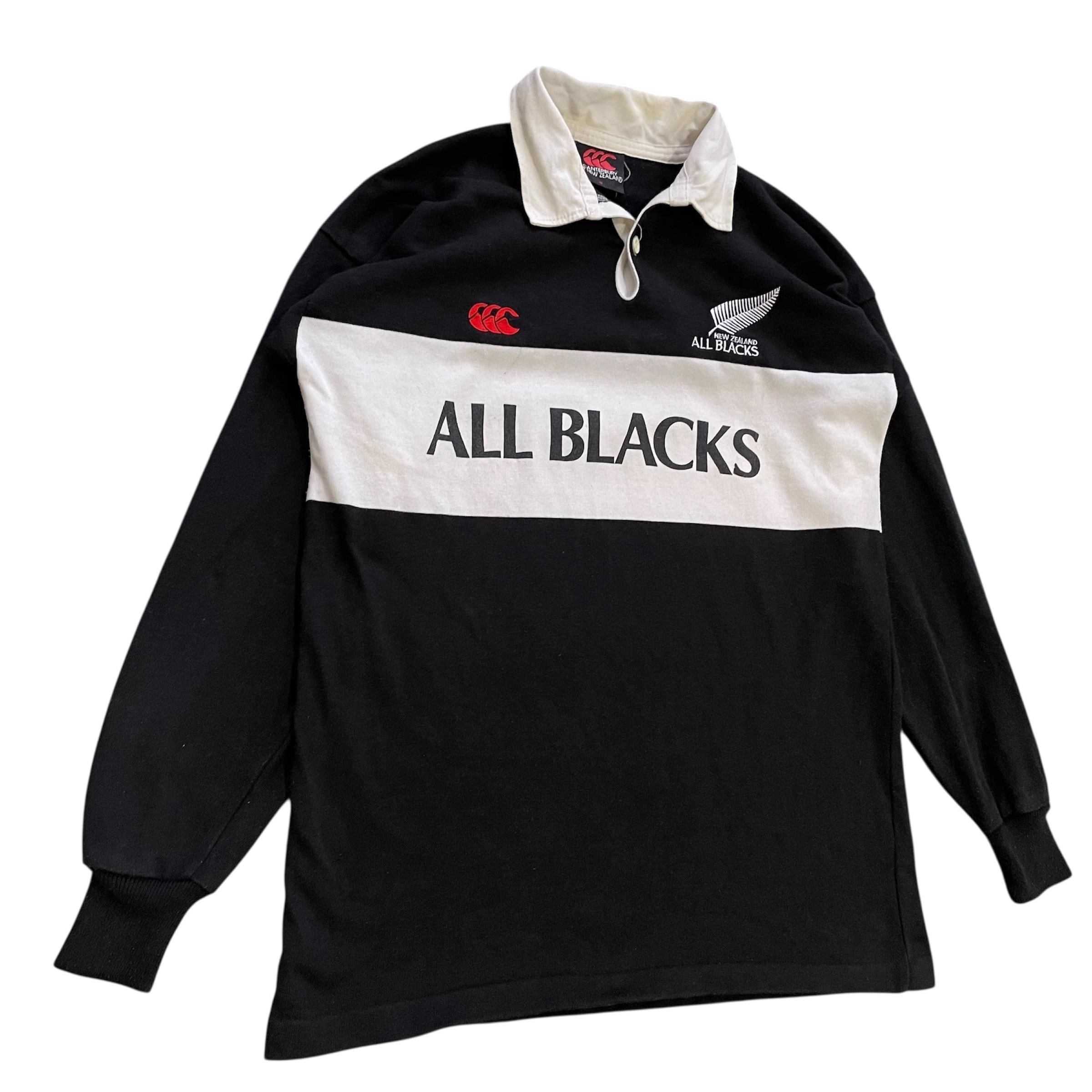 VINTAGE 90s Canterbury All Blacks Rugby Shirt | Long Sleeve | Made