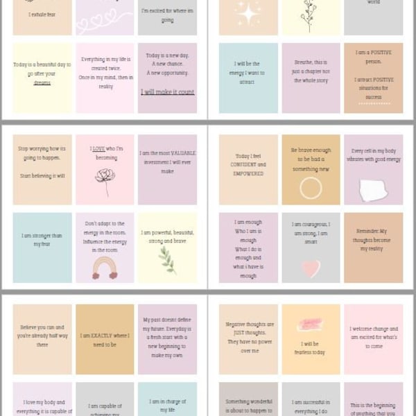 Positive Affirmation Cards Printable