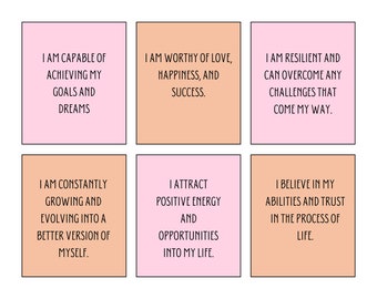 Printable Positive Affirmation Cards