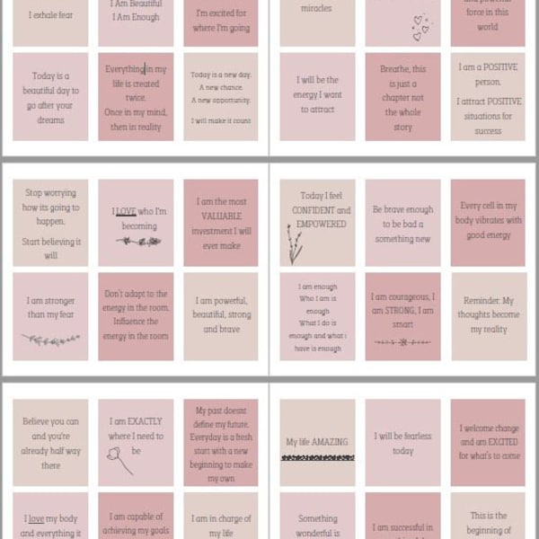 Positive Affirmation Cards Printable