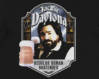 Jackie Daytona - Regular Human Bartender - WWDITS - Vampire - Black Short Sleeve Tee - What We Do in the Shadows