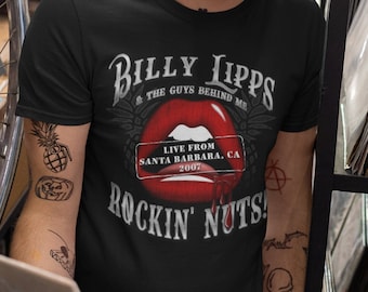 Unofficial Billy Lipps Tour Shirt - Psych TV Show - Black Unisex Short Sleeve Tee -