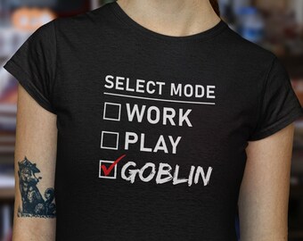 Goblin Mode T-shirt, Select Mode - Black Short Sleeve Tee - Etsy