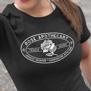 Rose Apothecary Oval Logo  -  Unisex Jersey Short Sleeve Tee