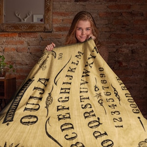 Ouija Board Throw Blanket - Witch Board - Spirit Board - Spooky Velveteen Plush Blanket