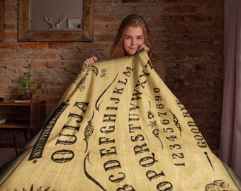 Ouija Board Throw Blanket - Witch Board - Spirit Board - Spooky Velveteen Plush Blanket