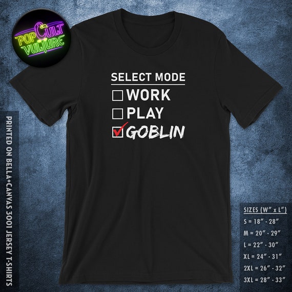 Goblin Mode T-shirt, Select Mode - Black Short Sleeve Tee - Etsy