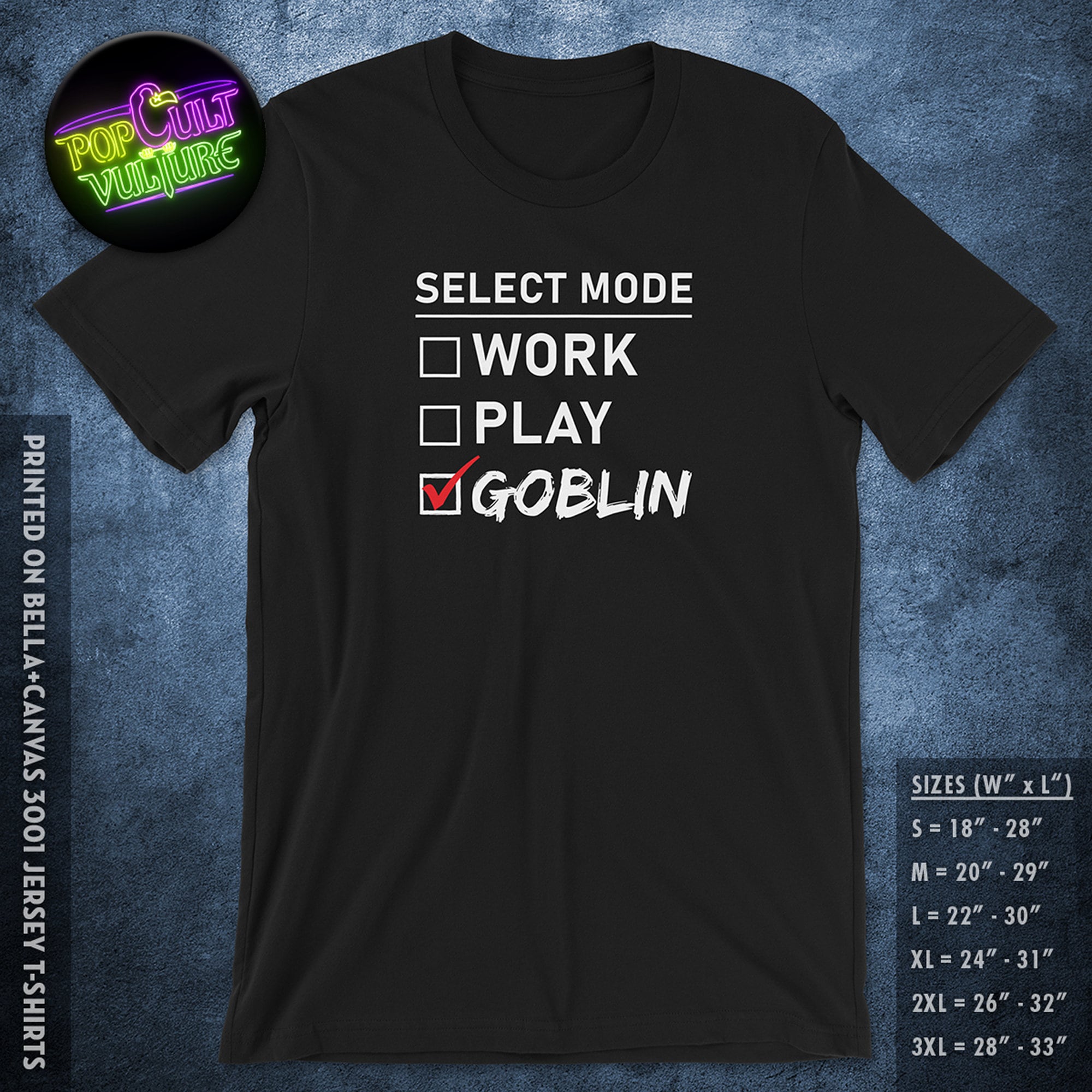 Goblin Mode T-shirt, Select Mode - Black Short Sleeve Tee - Etsy