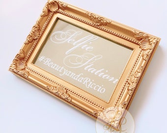 Gold Vintage Mirror Wedding Sign - Baroque Ornate