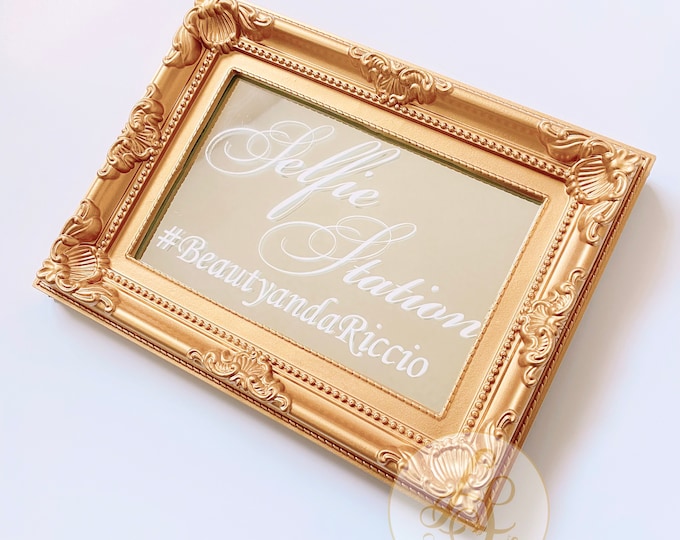 Gold Vintage Mirror Wedding Sign Baroque Ornate Etsy