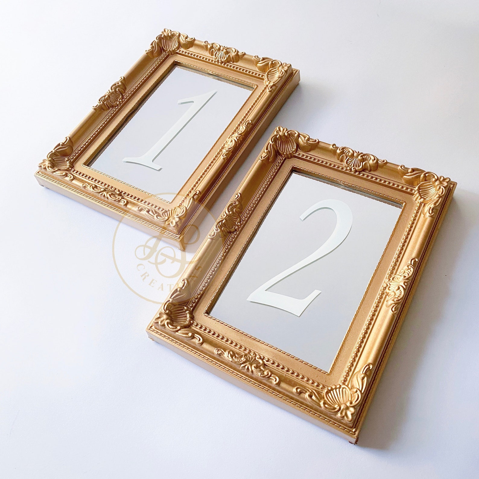 Gold Vintage Mirror Wedding Table Number Frame Baroque Ornate Etsy