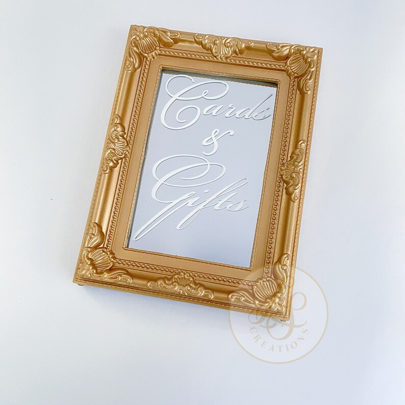 Gold Vintage Mirror Wedding Sign Baroque Ornate Etsy