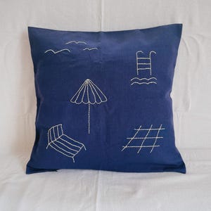 La piscine Handmade Embroidered Cushion Cover