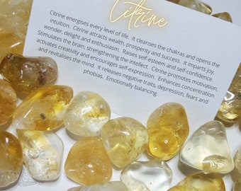 Natural Citrine tumbled pocket stones