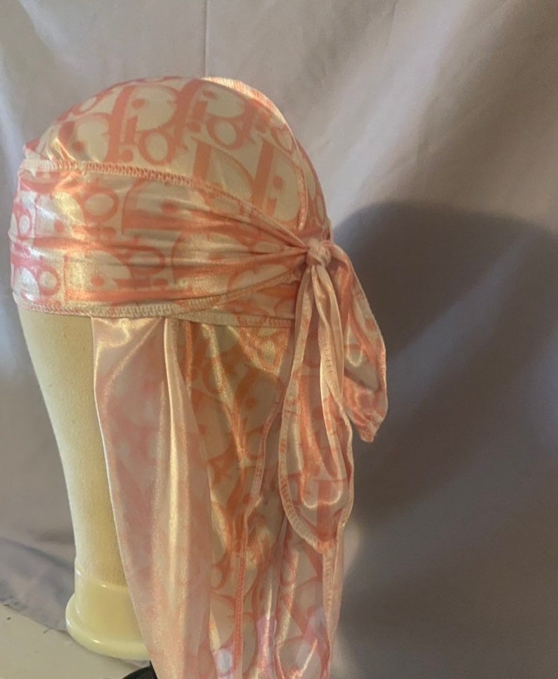 Pink And White Designer Durag | Etsy
