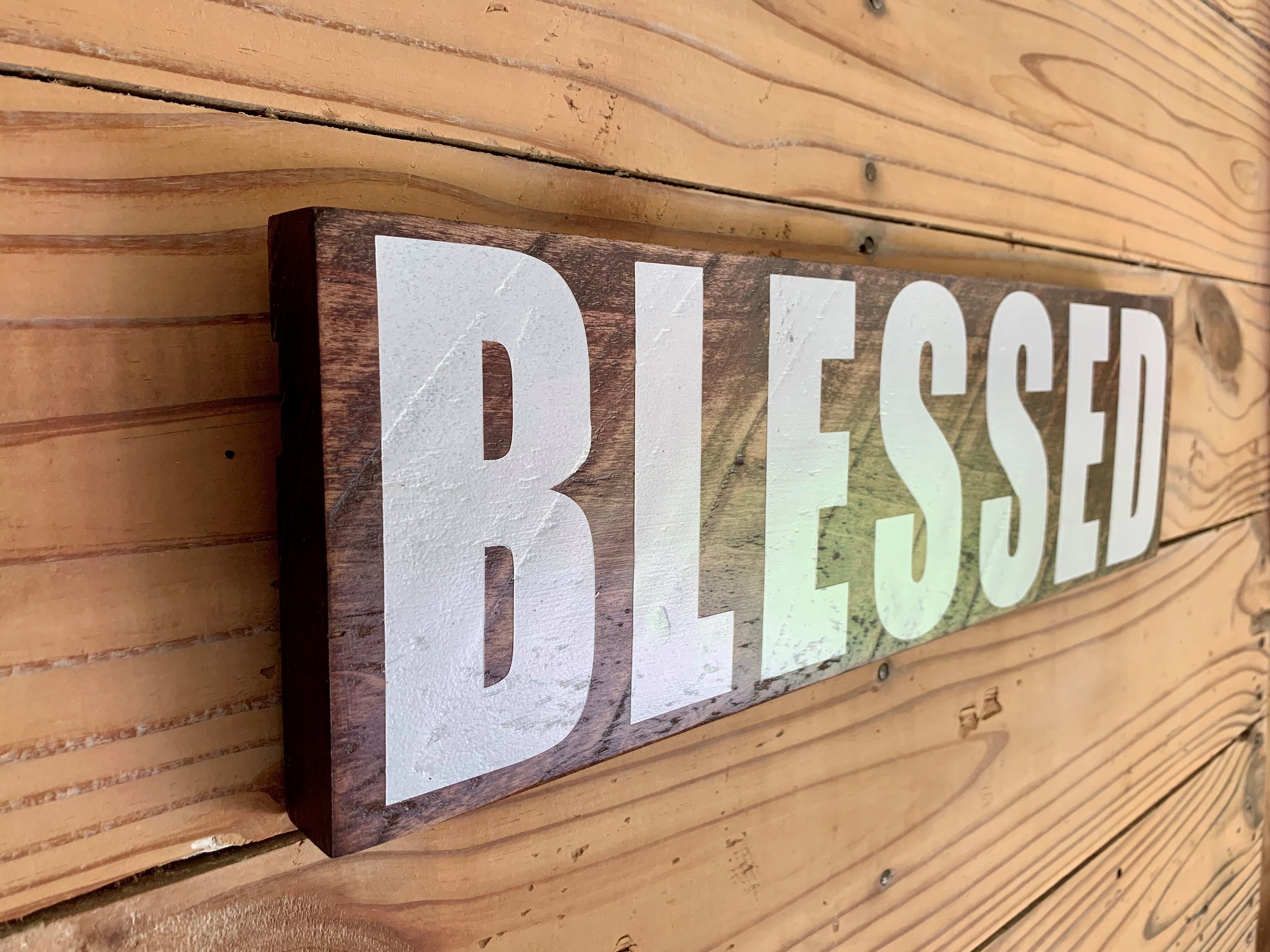 Blessed Wood Block Sign, Blessed Sign, Blessed, Blessed Decor, Home ...